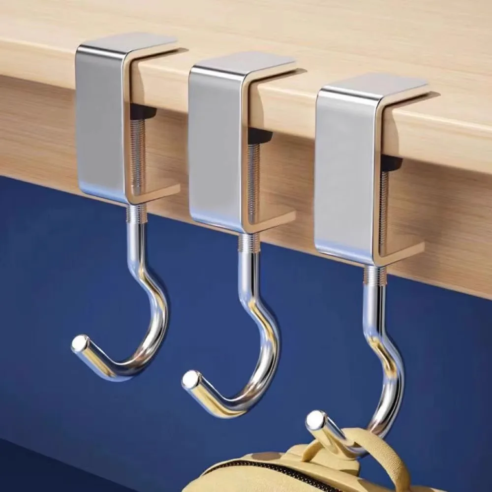 Office Furniture Table - 1/2pcs 360° Rotatable Steel Table Hooks