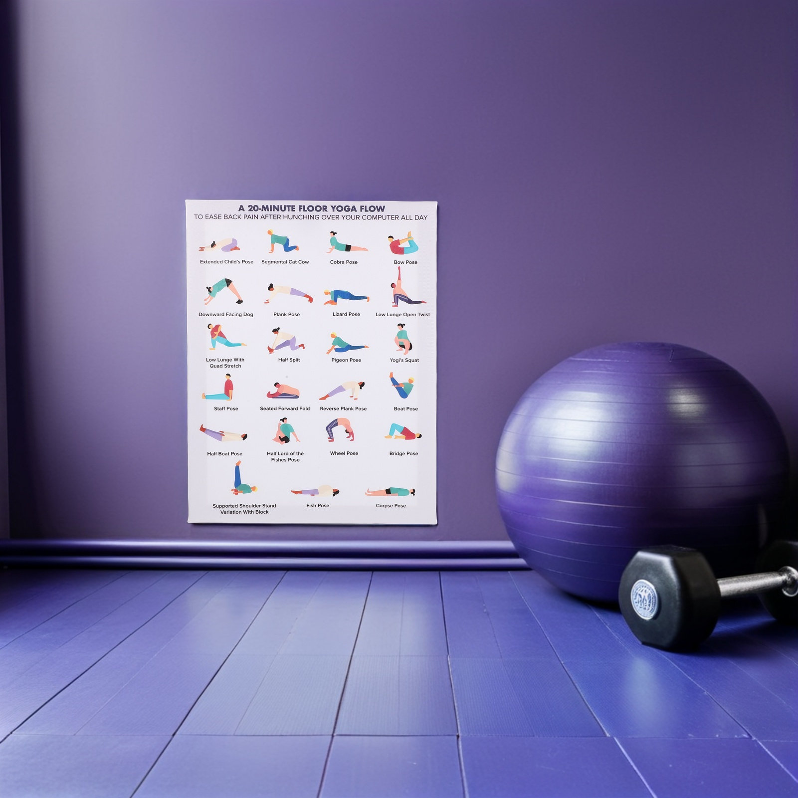 Yoga Poster Wall Art Bundle Mo - Office Furniture Modern recensie en prijs