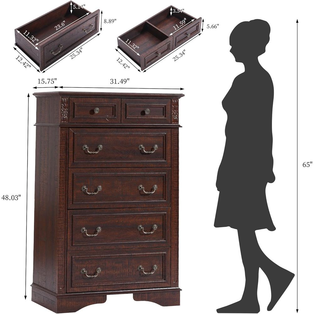6-Drawer Tall Dresser for Bedr - Office Furniture Modern recensie en prijs