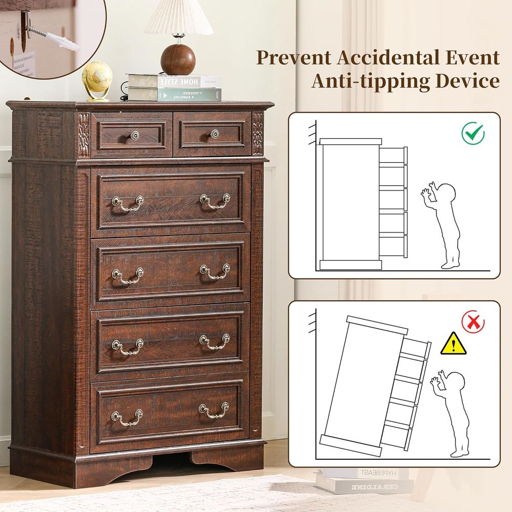 6-Drawer Tall Dresser for Bedr - Office Furniture Modern recensie en prijs
