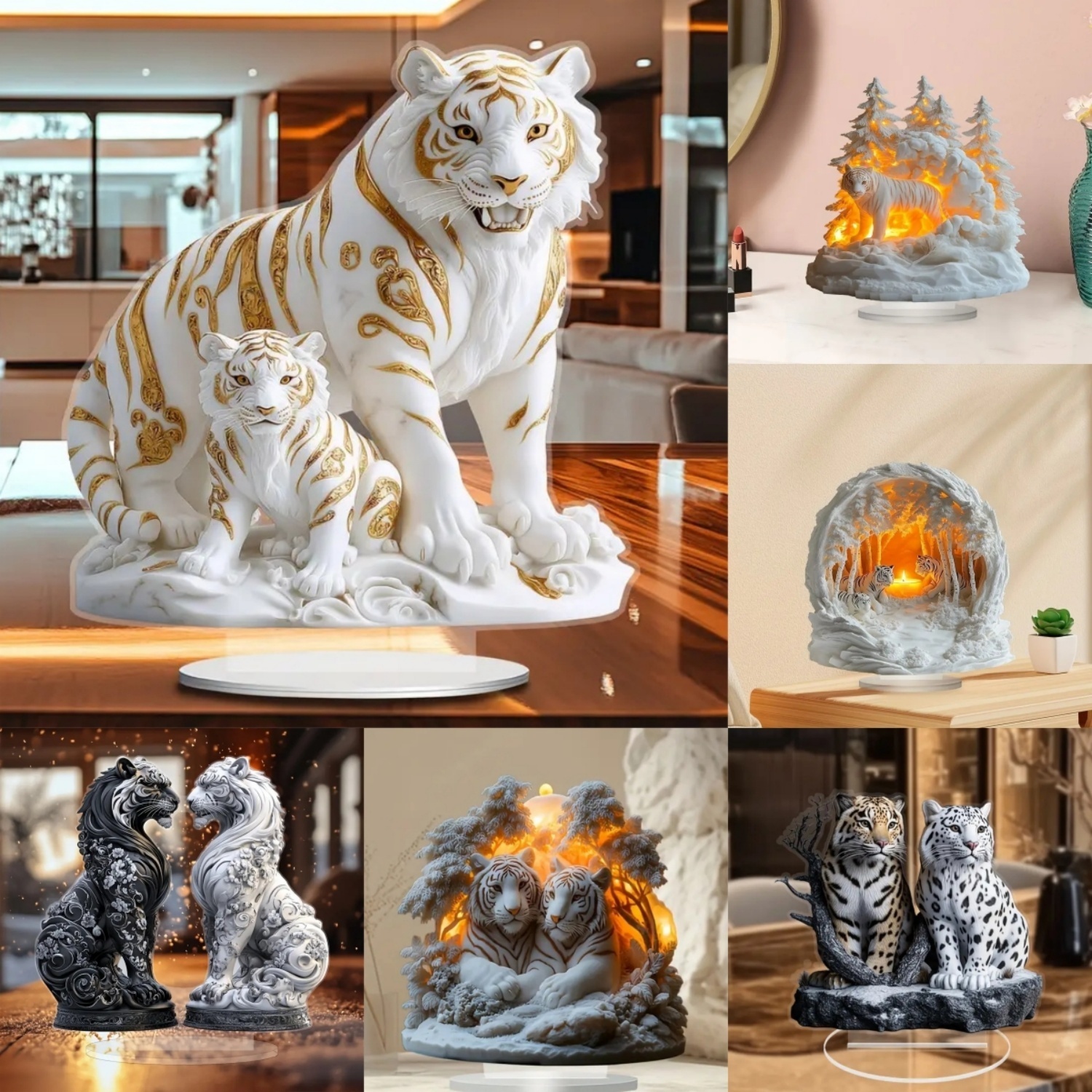 Two Tigers Statue,2D Flat Anim - Office Furniture Ideas recensie en prijs