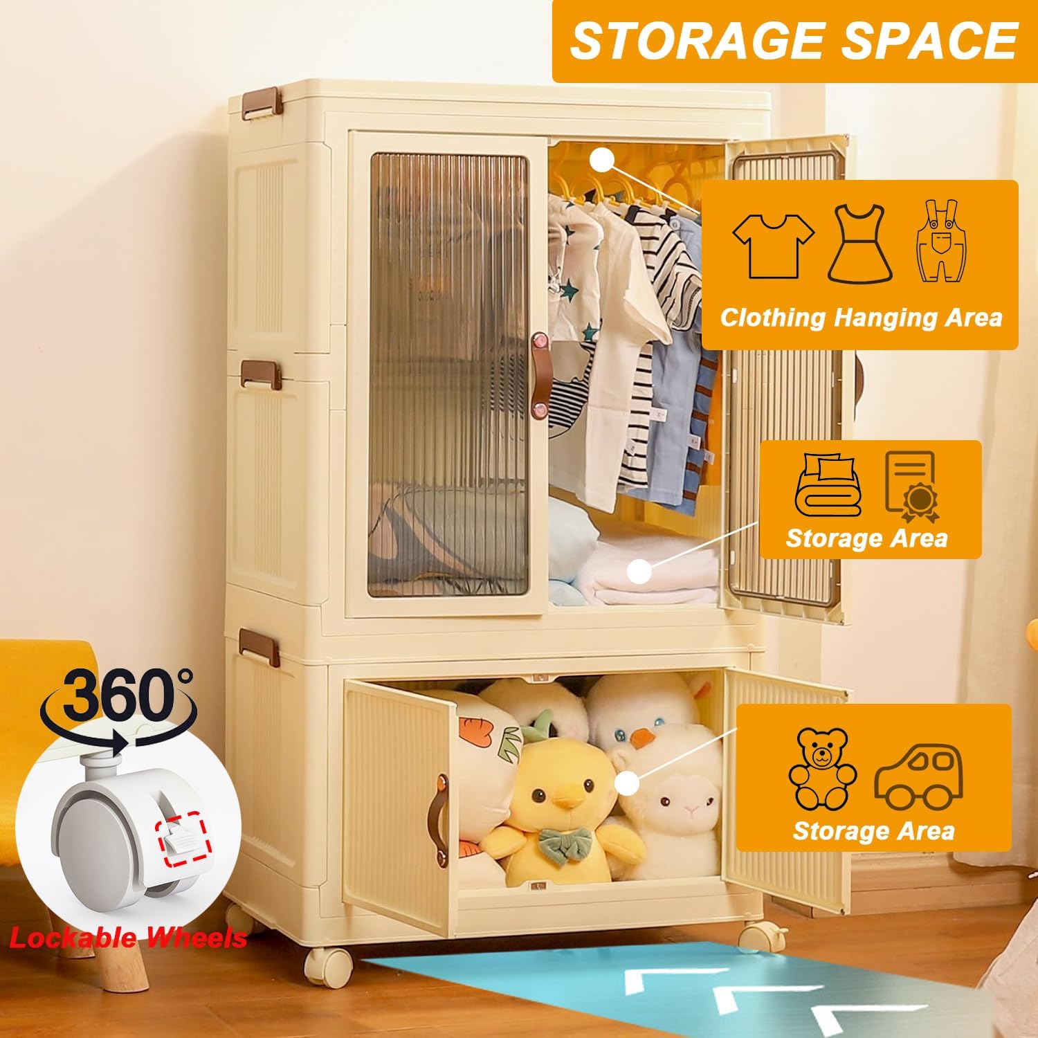 Foldable Wardrobe Cabinet with - Office Furniture Modern recensie en prijs